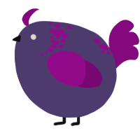 A overcast and plum chicken with a neck-speckle pattern