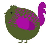 A olive and plum chicken with a half-lace pattern
