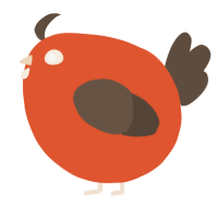 A vermilion and bark chicken