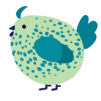 A gluppy and sea chicken with a speckle pattern