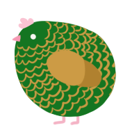 A leaf and gold chicken with a lace pattern
