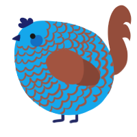 A sky and russet chicken with a lace pattern