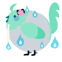 A mist and mint chicken with a head pattern