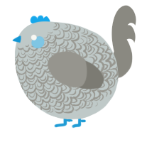 A silver and ash chicken with a double-lace pattern