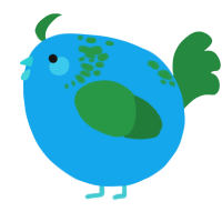A sky and viridian chicken with a neck-speckle pattern