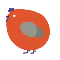 A vermilion and ash chicken