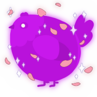 A amethyst chicken with a head pattern