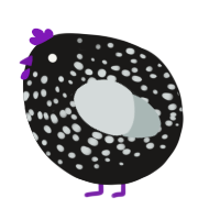 A sable and silver chicken with a speckle pattern