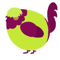A lime and wine chicken with a head pattern