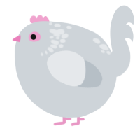 A mist chicken with a neck-speckle pattern