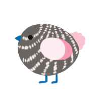 A grey and rose chicken with a bar pattern