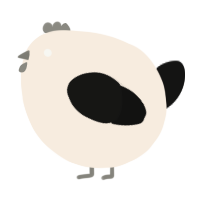 A cream and black chicken