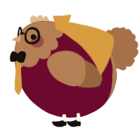 A maroon and brown chicken with a head pattern