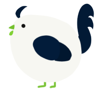 A white and tumblr chicken