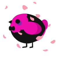 A black and fuchsia chicken with a head pattern