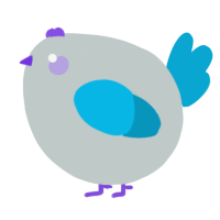 A silver and cerulean chicken
