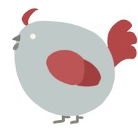 A silver and red chicken