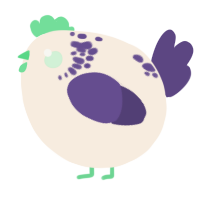 A cream and overcast chicken with a neck-speckle pattern