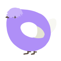 A lilac and white chicken