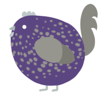 A overcast and ash chicken with a speckle pattern