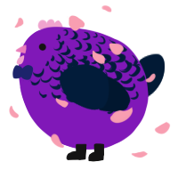 A violet and tumblr chicken with a half-lace pattern