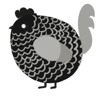 A black and ash chicken with a lace pattern