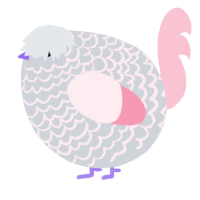 A mist and rose chicken with a lace pattern