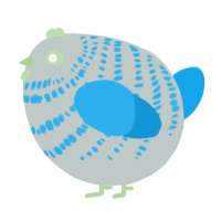 A silver and sky chicken with a bar pattern