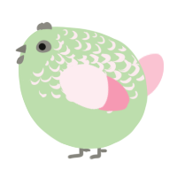 A gluppy and rose chicken with a half-lace pattern