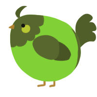 A grass and olive chicken with a head pattern