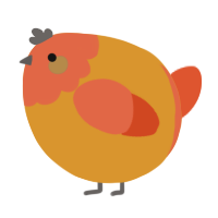 A orange and vermilion chicken with a head pattern