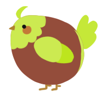 A russet and lime chicken with a head pattern