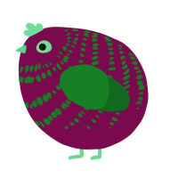 A wine and leaf chicken with a bar pattern