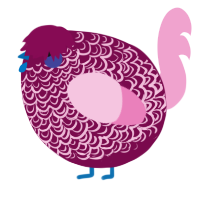 A wine and pink chicken with a double-lace pattern