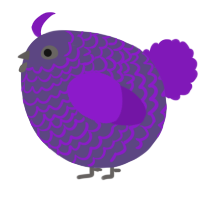A overcast and violet chicken with a lace pattern