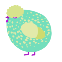 A mint and lemon chicken with a speckle pattern