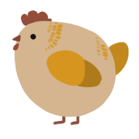 A beige and ochre chicken with a neck-band pattern