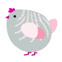 A silver and rose chicken with a half-bar pattern