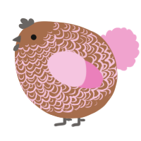 A brown and pink chicken with a double-lace pattern