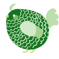 A leaf and gluppy chicken with a lace pattern