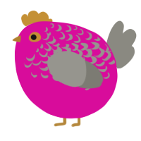 A fuchsia and ash chicken with a half-lace pattern