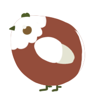 A russet and white chicken with a head pattern
