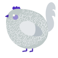 A silver and mist chicken with a double-lace pattern