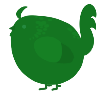 A leaf chicken with a neck-speckle pattern