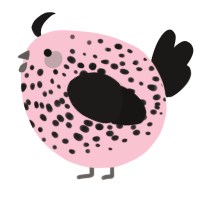 A rose and sable chicken with a speckle pattern