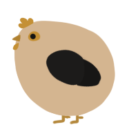 A beige and sable chicken