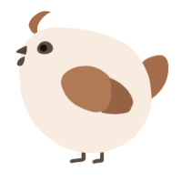A cream and brown chicken