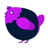A tumblr and amethyst chicken with a head pattern