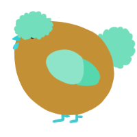 A gold and mint chicken