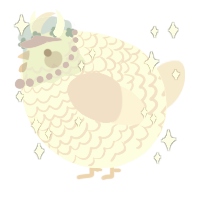 A tumblr and leaf chicken with a lace pattern